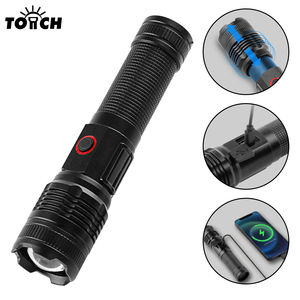 Siêu sáng 1000 + lumen không thấm nước chiến thuật trắng Laser Led đèn pin 3 chế độ Torch ánh sáng với ngân hàng điện đèn pin chiến thuật - Product Image 1