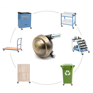 Rodízios de Metal Cromado Personalizados por Atacado, Rodízios Industriais de Alta Resistência de 38mm em Metal Cromado Prata - Product Image 4