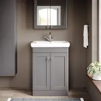 Meuble de salle de bain élégant à double porte avec grand espace de rangement