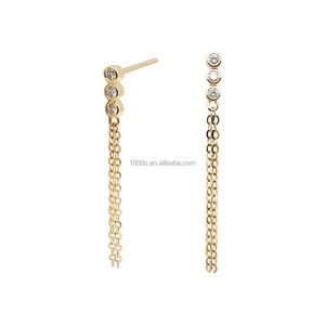 Pendientes de diamantes de oro real de 18 quilates de lujo, joyería de oro fino hecha a mano, oro macizo de 18 quilates - Product Image 1