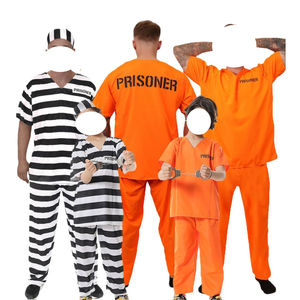 2024 Nieuwste Nieuwe Kinderkostuum Halloween Cosplay Kind Maskerade Kostuum Gevangene Prop Gevangenis <span class=keywords><strong>Uniform</strong></span> Met Handboeien - Product Image 1