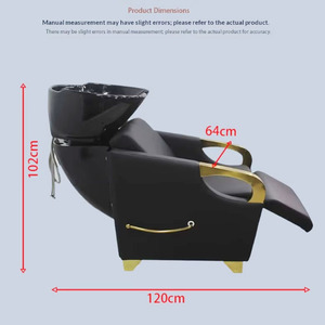 Sillón de Peluquería Moderno de Cuero con Reposapiés Ajustable y Lavabo de Cerámica, Diseño Portátil para Spa Capilar y Barbería - Product Image 3