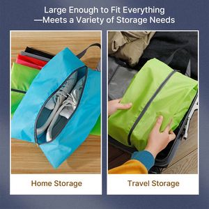 Sac de rangement pour chaussures en tissu Oxford 600D, durable, portable, pliable, résistant à l'humidité et à la poussière, avec fermeture éclair, organiseur de voyage pour chaussures - Product Image 3