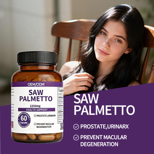 Suplemen Saw Palmetto Potensi Tinggi 1200mg-Dewasa Memberikan Energi Private Label OEM/ODM Kesehatan Prostat & Mata 60 Kapsul 2 - Product Image 4