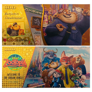 5 Billetes de Banco de Oro de 24K con Diseño Nuevo de Anime Americano Zootopia, Monedas Conmemorativas Bañadas en Oro, Colección Conmemorativa - Product Image 3