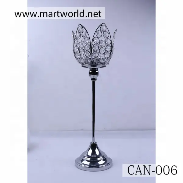 lotus candle holder for wedding table centerpiece with wedding decoration wedding metal crystal candle centerpiece (CAN-006)