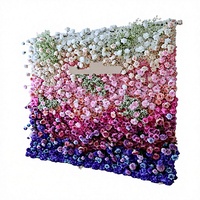 Panneau mural 3D en tissu de haute qualité, motif fleurs artificielles Valar Baby Breath, roses dégradées en rouleau, pour Noël
