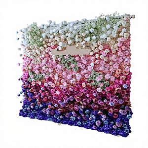 Panneau mural 3D en tissu de haute qualité, motif fleurs artificielles Valar Baby Breath, roses dégradées en rouleau, pour Noël - Product Image 1