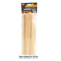 Brochettes de barbecue jetables en bambou, vente en gros, 25 cm