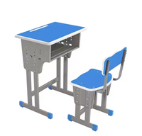 Ensemble Bureau et Chaise d'Étudiant Design Moderne, Matériau Stable en Plastique et Métal pour la Maison ou la Salle d'Étude Scolaire