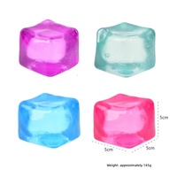 Jouet sensoriel anti-stress en forme de glaçon transparent en boîte, jouet à presser en maltose, jouet souple personnalisé OEM pour soulager le stress