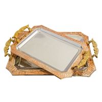 Fabriek Groothandel Luxe Bruiloft Decoratie Goud Metalen Fruit Serveren Restaurant Dienblad