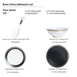 Vajilla de Porcelana de Lujo Blanca y Negra, Sostenible, Apta para Microondas y Lavavajillas, para Restaurantes Nórdicos y Presentaciones - Product Image 6