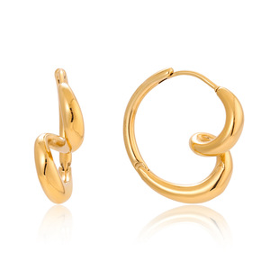 Pendientes de aro con forma de corazón de acero inoxidable, joyería de moda para mujer, estilo otoño invierno - Product Image 5