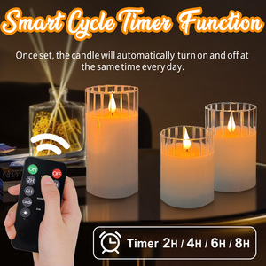 Flameless nến Set USB nến có thể sạc lại điều khiển từ xa đèn nến ánh sáng với bộ đếm thời gian và Dimmer giáng sinh trang trí đèn - Product Image 2