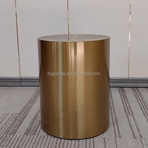 Đồ Nội Thất Phòng Khách Nhỏ Vòng Bàn Cà Phê Vàng Thép Không Gỉ Bên Bảng Kim Loại Phân - Product Image 5