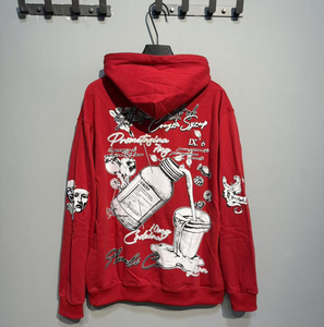 เสื้อฮู้ดดี้ผ้าคอตตอนหนานุ่มพิมพ์ลาย "THAT'S A AWFUL LOT OF COUGH SYRUP" สุดฮิต ขายดี  แบบโอเวอร์ไซส์สำหรับผู้ชาย  รับสั่งทำได้ - Product Image 4