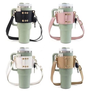 Correa transportadora de cuero con asa Soporte para botella de agua con correa ajustable para vaso de 40 oz y 30 oz - Product Image 6