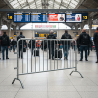Panneau de clôture métallique temporaire galvanisé avec finition thermolaquée, hauteur personnalisable, mobile pour chantier, événement, sécurité des foules