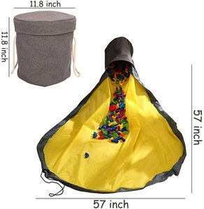 Boîte de rangement portable pour jouets, grand tapis de jeu et panier de rangement de jouets, boîte de rangement de jouets de bébé, à l'intérieur et en extérieur - Product Image 3