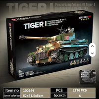 Véhicule lourd Tiger de type précoce, blocs de construction à petites particules, modèle d'assemblage DIY