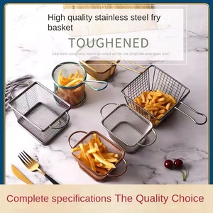 Cesta para aperitivos de acero inoxidable 304, contenedor de comida de Metal duradero, pollo frito, patatas fritas, té con leche, cocina, hoteles, restaurantes - Product Image 4