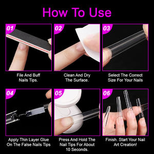 Puntas de uñas de gel suave al por mayor cubierta completa medio mate ABS Artificial claro puntas de uñas naturales Prensa en puntas de uñas - Product Image 6
