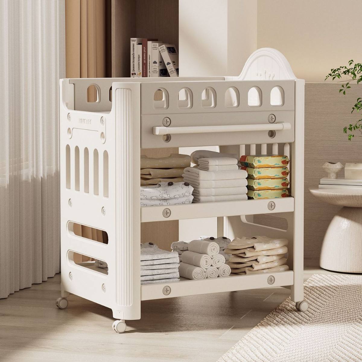 Table d'allaitement grise (sans tiroirs)