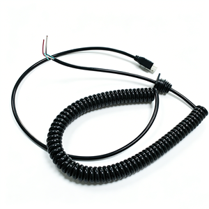 Kabel Spiral Molex 5557 6 Pin Custom Pitch 2 3 4 5 6, Pitch 4.2mm, Jaket TPU PUR, 20AWG*6C OD7.5mm HITAM - Product Image 3