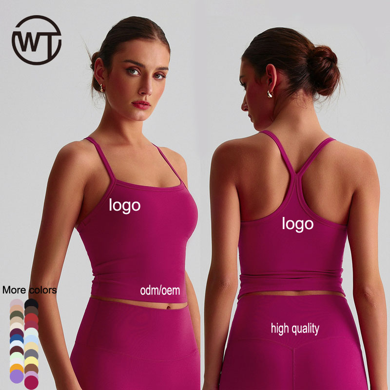 Spandex Nylon Fitness Sport Wear Women Four-Way Stretch Padded High Quality Back Custom Logo Workout Running Gym Yoga Bra Tops