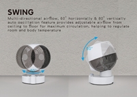 Ventilateur de circulation d'air portable de bureau OEM ODM à oscillation automatique, facile à transporter