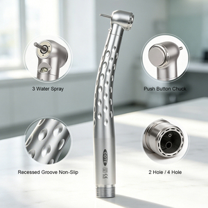 Turbina <span class=keywords><strong>Dental</strong></span> de Alta Velocidad COTE con Botón de Presión, 2/4 Orificios, Autoclavable, Certificación CE, Uso Clínico - Product Image 2