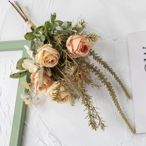 CallaFloral Ramo de Rosas Artificiales de Tela Plástica Tejida para Decoración de Bodas y Hogar CF01250 - Product Image 3
