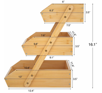 Étagère de rangement autoportante à 3 niveaux en bambou pour comptoir de cuisine, organisateur d'épices, pour salle de bain, garde-manger, fruits, légumes, en vrac, OEM personnalisé