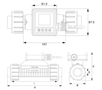 Diamètre de haute précision Pvc petit tuyau Type en ligne Mini débitmètre à ultrasons compact pour l'eau