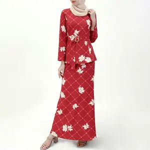 Baju Batik Wanita Tradisional Malaysia, Baju Kurung, Baju Batik Indonesia, Baju Kebaya, Baju Modern, Motif Merah Formal, Baju Wanita Tradisional Malaysia, Desain Oem