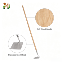 Kit d'outils de jardin robustes à long manche en bois : Hachette oscillante, Cultivateur, Couteau de terrasse, Désherbeur, Kit de culture pour l'entretien des jardins