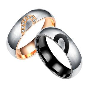 Cincin Pasangan Jahitan Cinta Baja Tahan Karat Klasik Cincin Kawin Tunangan Cincin Kekasih untuk Hari Valentine - Product Image 6