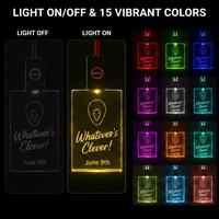 Badge nominatif LED en acrylique multicolore personnalisé avec logo, vente en gros directe usine pour restaurants, hôtels, hôtellerie et serveurs