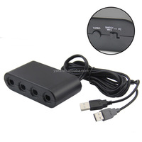 Adaptateur 3 en 1 pour contrôleur GameCubes Adaptateur 4 ports pour convertisseur USB NGC vers Wii U avec prise en charge de la fonction PC Turbo