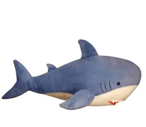 Peluche di grandi dimensioni simpatico animale che dorme cuscino giocattolo animale morbido squalo blu giocattolo per i bambini