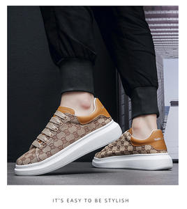 Zapatos informales de lona para hombre, calzado deportivo con aumento de altura interior, para caminar, Color sólido, punta redonda, novedad - Product Image 3