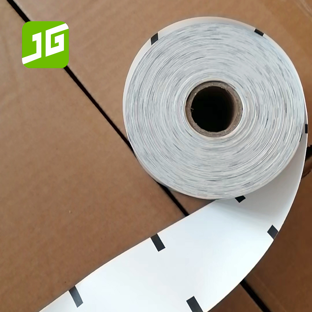 Тепловая бумага 5gsm q matic, рулон 54x76mx2000 единиц с черным датчиком и разделенной линией