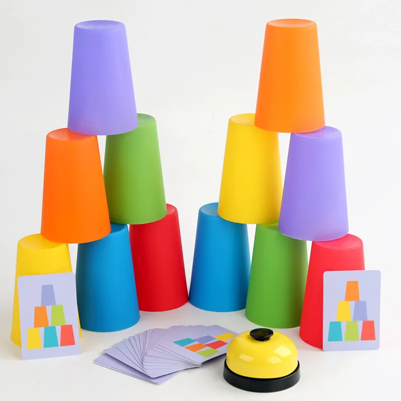 Baby Nesting Lernspiel zeug Cute Cup Toy Stacking Pile Up Cups Hand-Speed-Wettbewerb Stapel becher Spielzeug für Kinder Geschenk