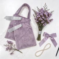 Pochette cadeau en velours avec cordon de serrage et logo personnalisé pour bijoux, cosmétiques, colliers, bracelets et bagues