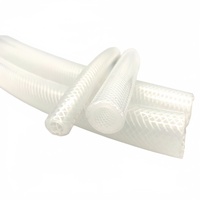Tuyau en silicone tressé renforcé de qualité alimentaire, résistant aux hautes températures (-40~+260°C), épaisseur de paroi de 1,2 mm, diamètres de 6 mm, 8 mm et 1 pouce, à découper