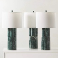Lampe de chevet électrique vintage en marbre vert émeraude, design moderne et sophistiqué, pour salon, chambre et bureau