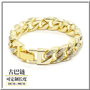 Collana Hip-hop Americana HY 14mm a Catena Cubana Full-Cut, Stile Streetwear Cool e Accattivante, con Grande Anello all'Estremità - Product Image 3