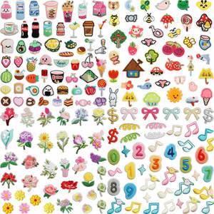 En gros, mini patchs brodés mignons motifs fruits et fleurs, petits badges brodés DIY pour porte-clés, chapeaux, vêtements, pochettes, étiquettes et sangles - Product Image 4