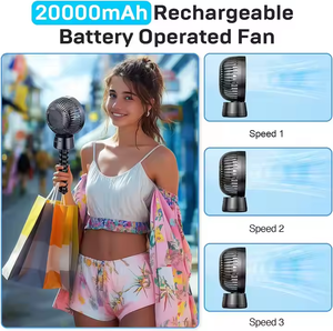 Clip rotatif sur ventilateur de poche Usb avec lumière LED ventilateur de poussette de bébé <span class=keywords><strong>pour</strong></span> poussette vélo <span class=keywords><strong>Camping</strong></span> 10000mah ventilateur de Table Rechargeable - Product Image 6